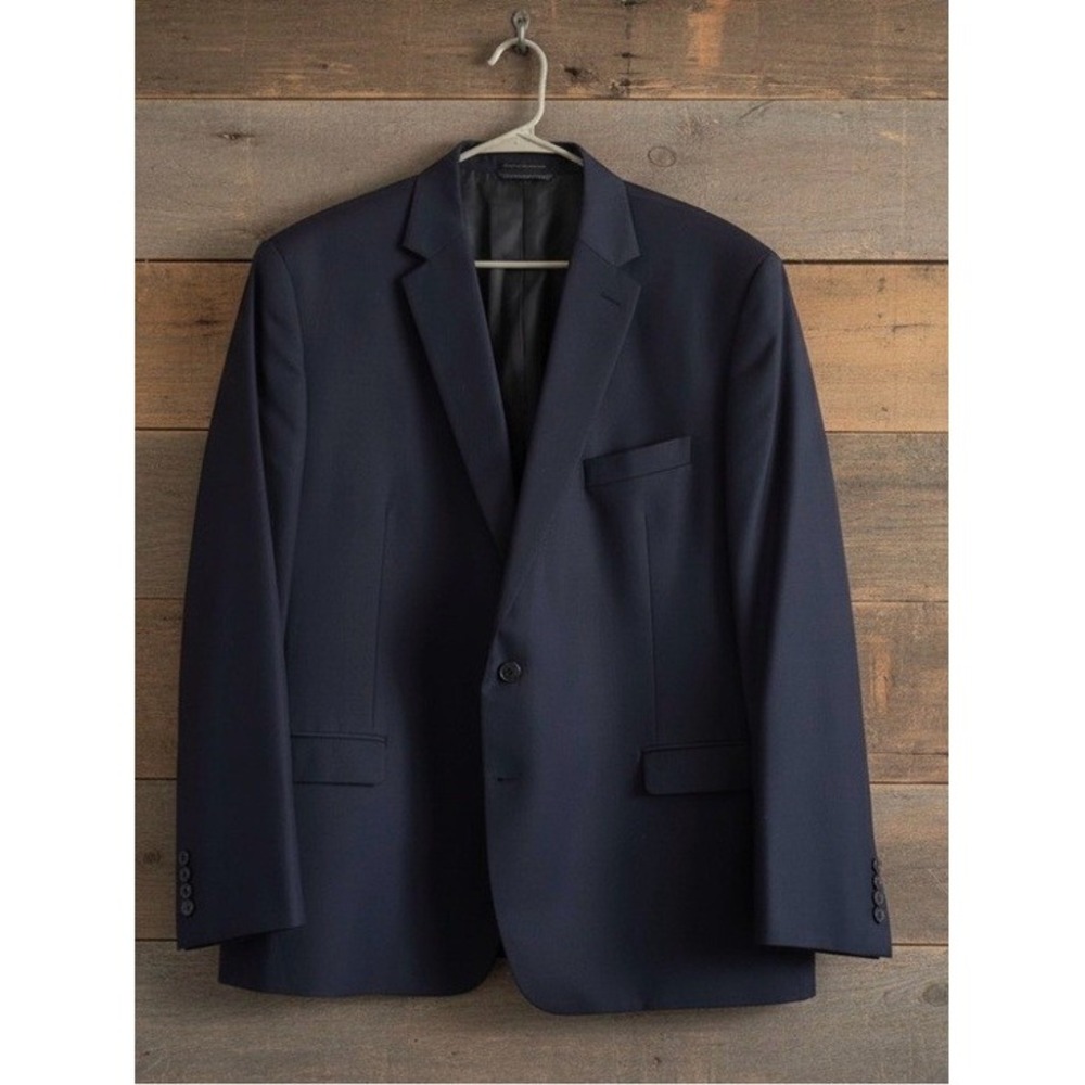 Lauren Ralph Lauren Mens 48R Navy Blue Wool Blend Blazer Sport Coat Stretch